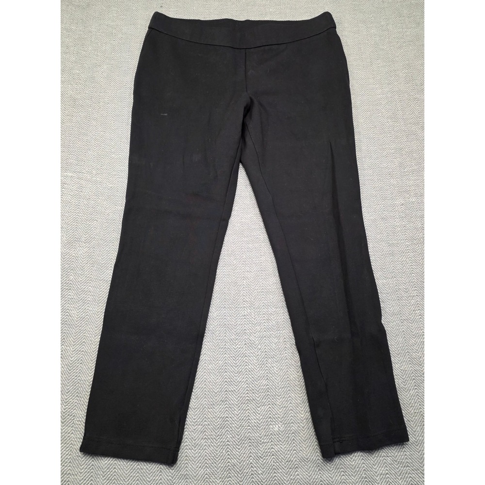 Christopher & Banks Signature Slimming Black Straight Leg Pant Womens 16 Pull On
